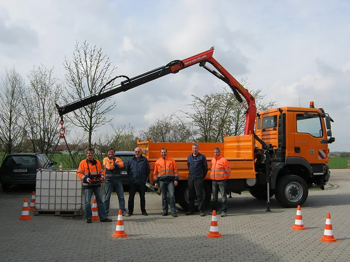 LKW-Ladekran im Schulungseinsatz